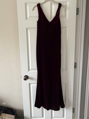 Revelry Burgundy Velvet Gown 4 petite